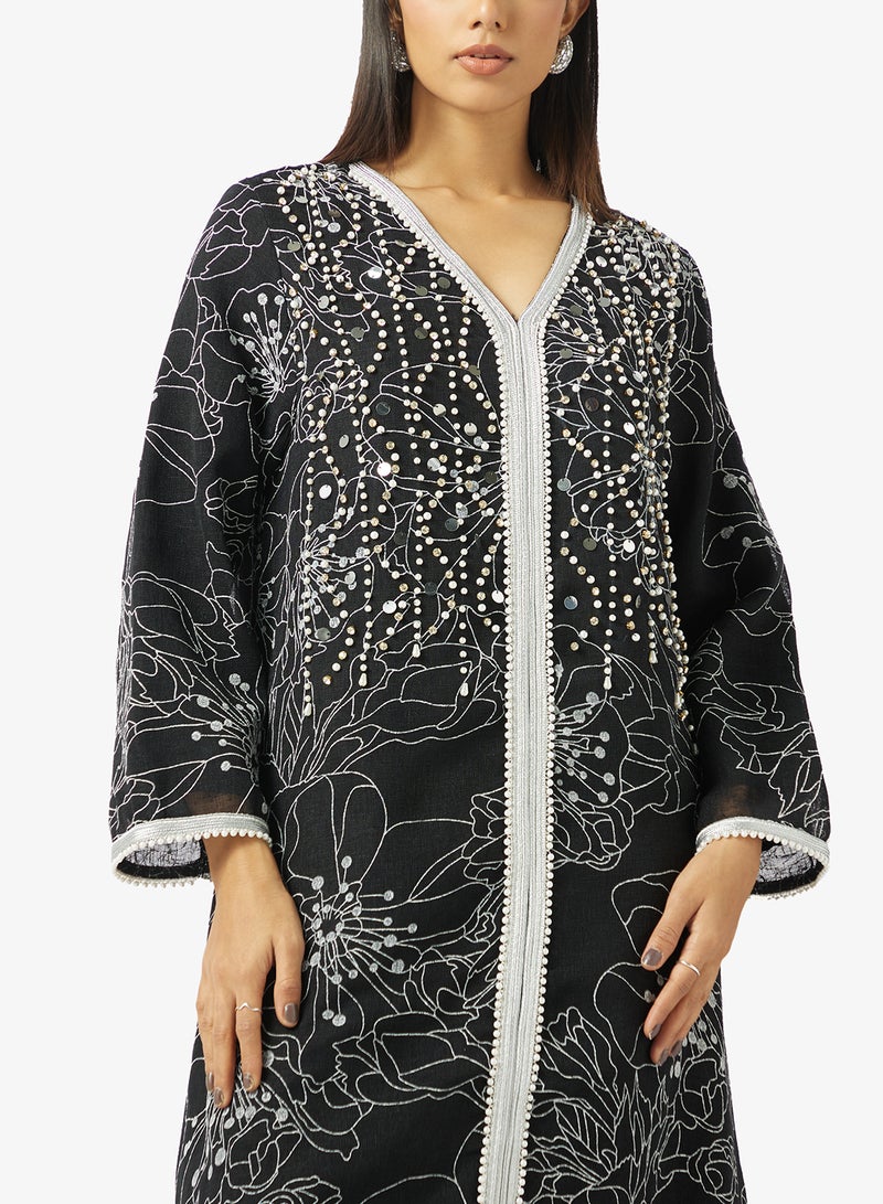 Khizana Embroidered Jalabiya - Image 3